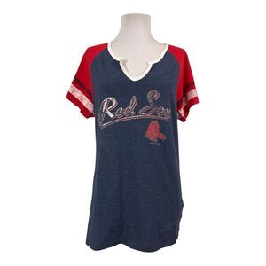 Women's Red Sox Navy and Red Top
